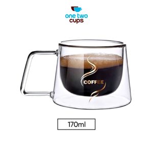 One Two Cups Cangkir Kopi Anti Panas Double-Wall Glass Dome 170ml