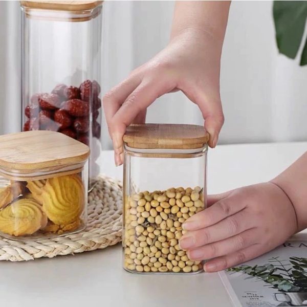 One Two Cups Toples Kaca Penyimpanan Makanan Glass Storage Jar