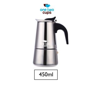 One Two Cups Espresso Coffee Maker Moka Pot Teko Stovetop Filter 450ml