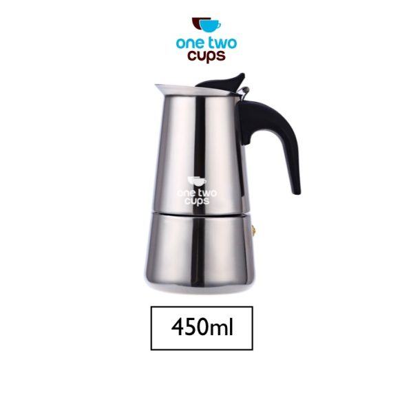 One Two Cups Espresso Coffee Maker Moka Pot Teko Stovetop Filter 450ml