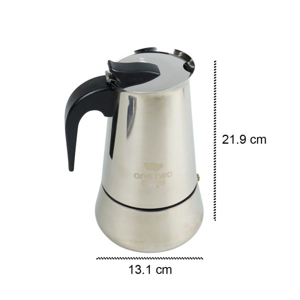 One Two Cups Espresso Coffee Maker Moka Pot Teko Stovetop Filter 450ml