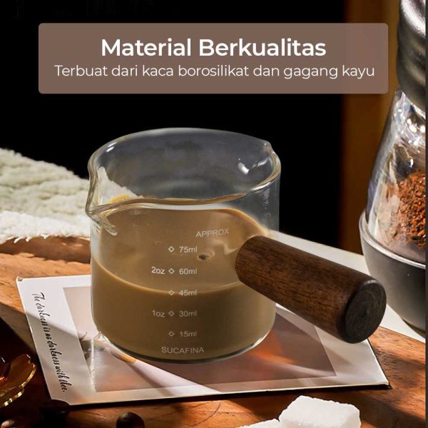 One Two Cups Gelas Takar Espresso Measuring Cup Double Mouth - S08