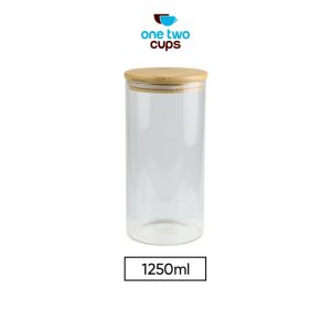 One Two Cups Toples Kaca Penyimpanan Makanan Glass Jar 1250ml