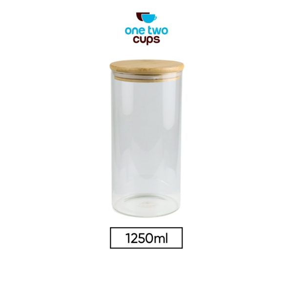 One Two Cups Toples Kaca Penyimpanan Makanan Glass Jar 1250ml