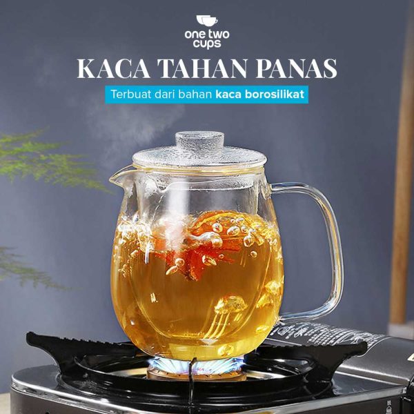 One Two Cups Teko Pitcher Teh Chinese Teapot with Saringan Infuser - K77
