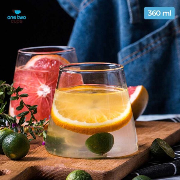 One Two Cups Gelas Minuman Unik Borosilicate Glass 360 ml - KT010
