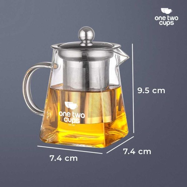 One Two Cups Teko Pitcher Teh Chinese Teapot Maker Glass 350ml