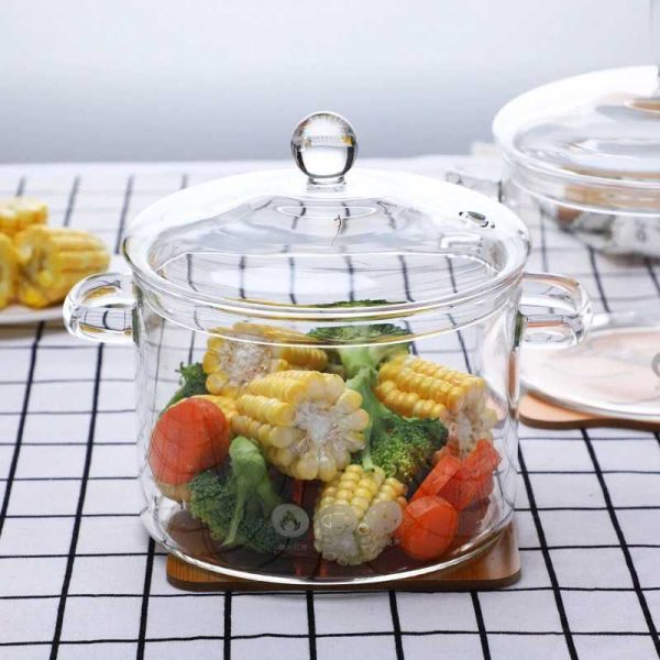 One Two Cups Pot Panci Masak Stewing Soup Pot Glass 15,5cm