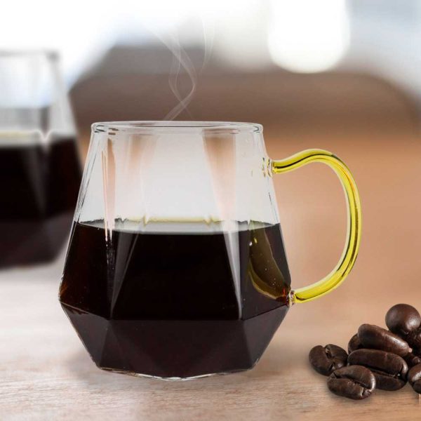 One Two Cups Gelas Cangkir Kopi Teh Diamond Texture Glass 320ml PF250