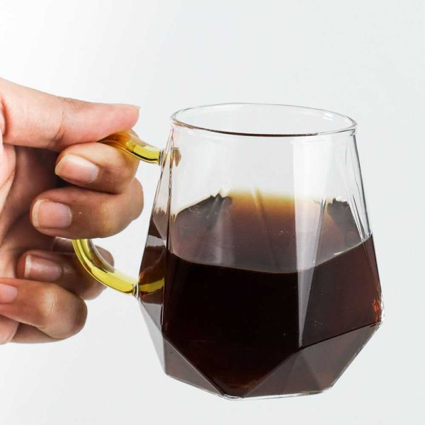 One Two Cups Gelas Cangkir Kopi Teh Diamond Texture Glass 320ml PF250