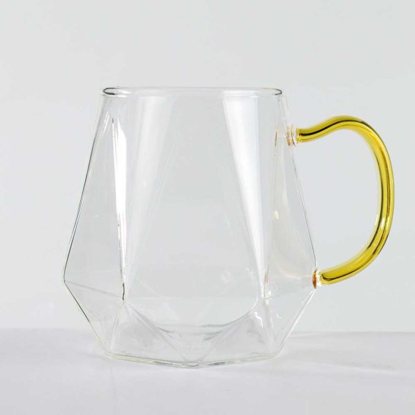One Two Cups Gelas Cangkir Kopi Teh Diamond Texture Glass 320ml PF250