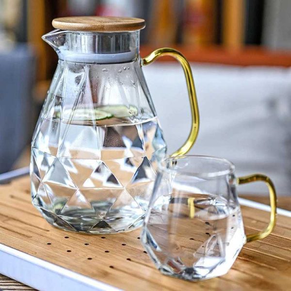 One Two Cups Gelas Cangkir Kopi Teh Diamond Texture Glass 320ml PF250