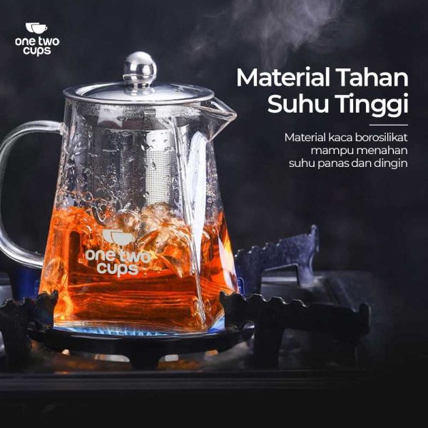 One Two Cups Teko Pitcher Teh Chinese Teapot Maker Borosilicate Glass 950ml - TP-761