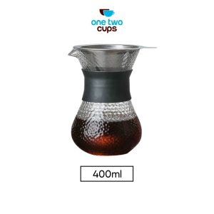 One Two Cups Coffee Maker Pot V60 Drip Kettle with Filter 400ml