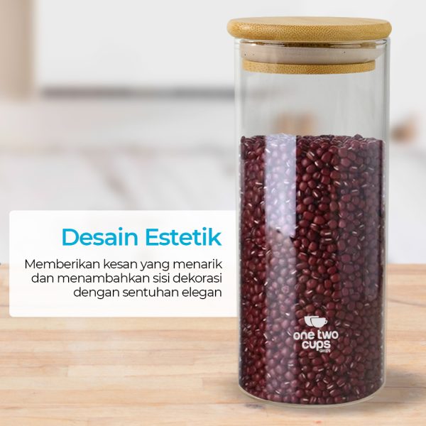 One Two Cups Toples Kaca Penyimpanan Makanan Glass Jar - GH1270 410 ML
