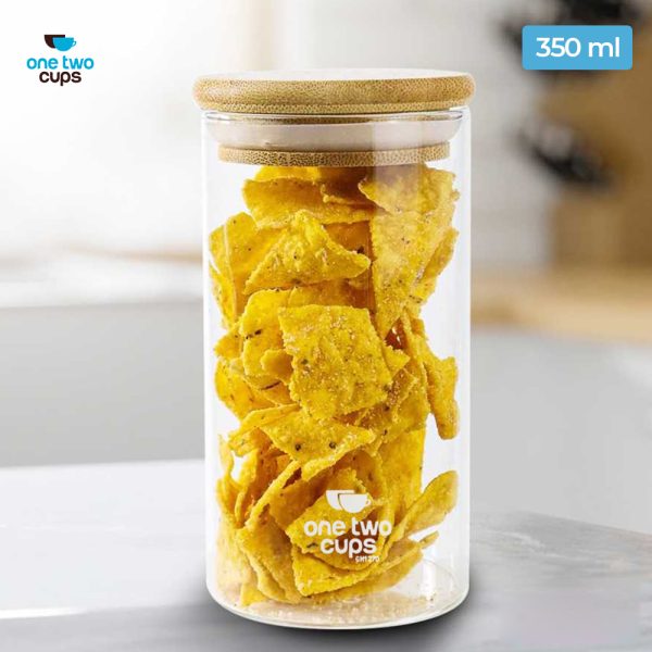 One Two Cups Toples Penyimpanan Makanan Glass Storage Jar - GH1270 350 ML