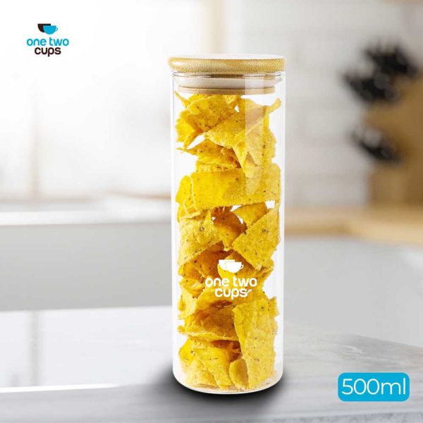 One Two Cups Toples Penyimpanan Makanan Glass Storage Jar 550ml
