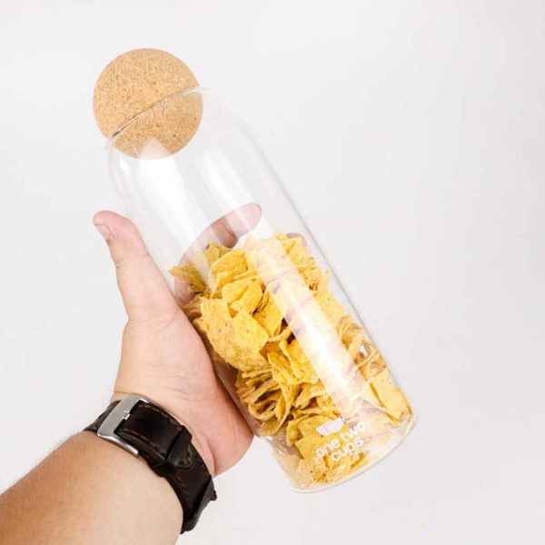 One Two Cups Toples Kaca Penyimpanan Makanan Glass Storage Jar - E1 - 1200 ML