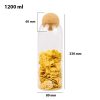 One Two Cups Toples Kaca Penyimpanan Makanan Glass Storage Jar - E1 - 1200 ML