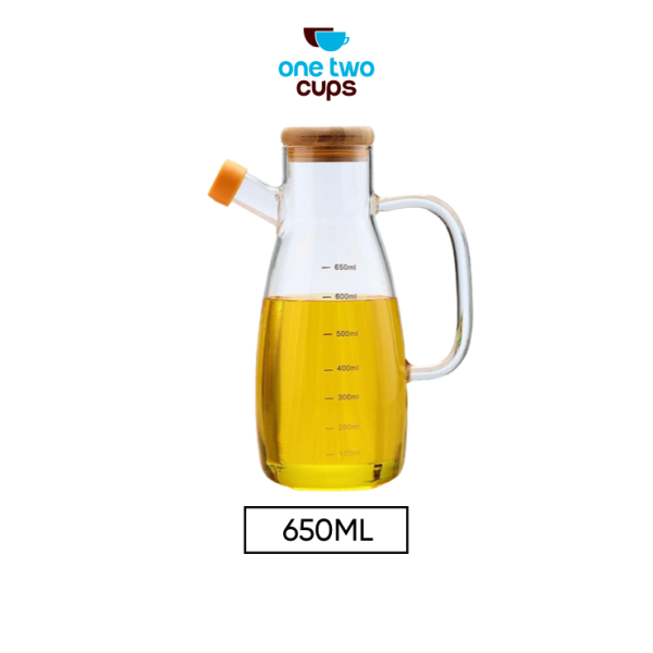 One Two Cups Botol Minyak Kaca Glass Oil Bottle Fat Shape 650ml