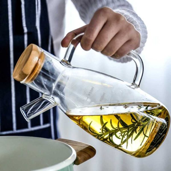 One Two Cups Botol Minyak Kaca Glass Oil Bottle Fat Shape 650ml