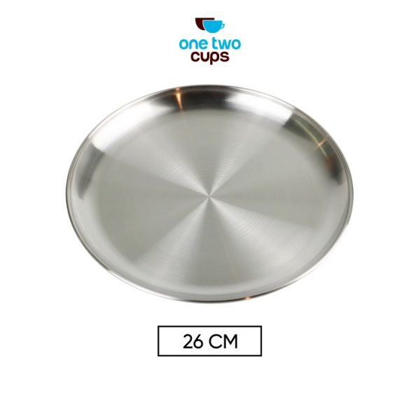One Two Cups Piring Makan European Style Stainless Steel 26cm