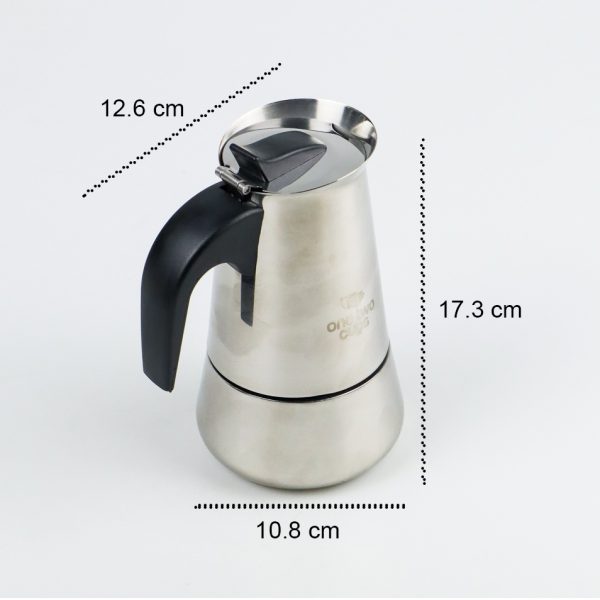 One Two Cups Espresso Coffee Maker Moka Pot Teko Stovetop Filter 200ml