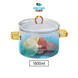 One Two Cups Panci Masak Kaca Glass Cooking Pot 15cm