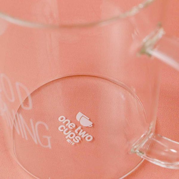 One Two Cups Gelas Glass Coffee Mug Desain Good Morning 400 ml - MD19