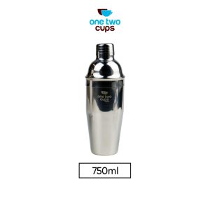 One Two Cups Cocktail Shaker Bartender Boston Style Stainless 750ml