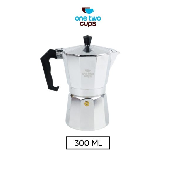 One Two Cups Espresso Coffee Maker Moka Pot Filter 300ml 6Cups - JF112