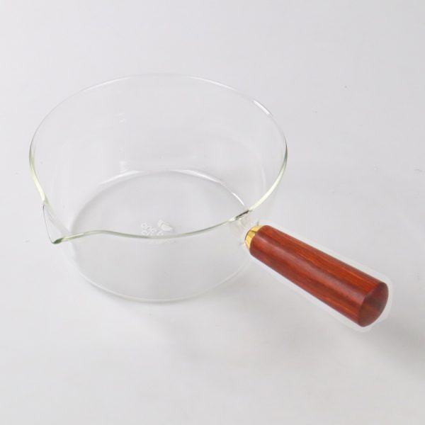 One Two Cups Panci Masak Kaca Glass Cooking Pot Wooden Handle - KC007