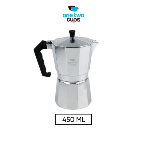 One Two Cups Coffee Maker Moka Teko Stovetop Filter 450ml 9Cup - JF112