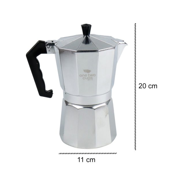 One Two Cups Coffee Maker Moka Teko Stovetop Filter 450ml 9Cup - JF112