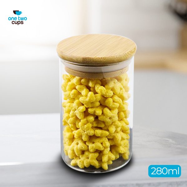 One Two Cups Toples Kaca Penyimpanan Makanan Glass Jar 280ml