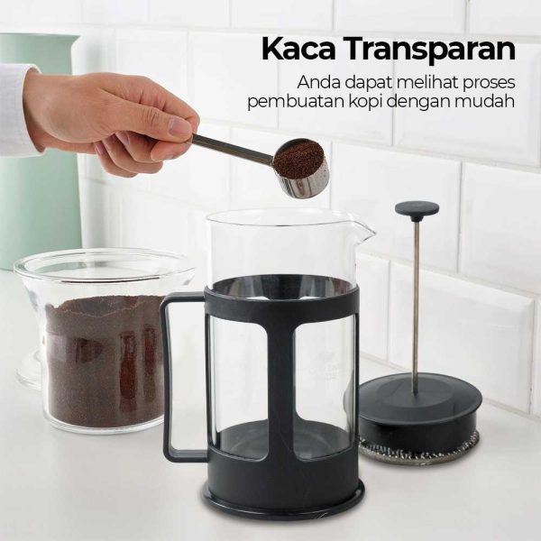 One Two Cups Teko Kopi French Press Coffee Maker Pot - KG73I - 1000ML