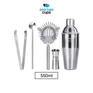 One Two Cups 5 in 1 Bartender Drink Bar Set Cocktail Shaker 550ml