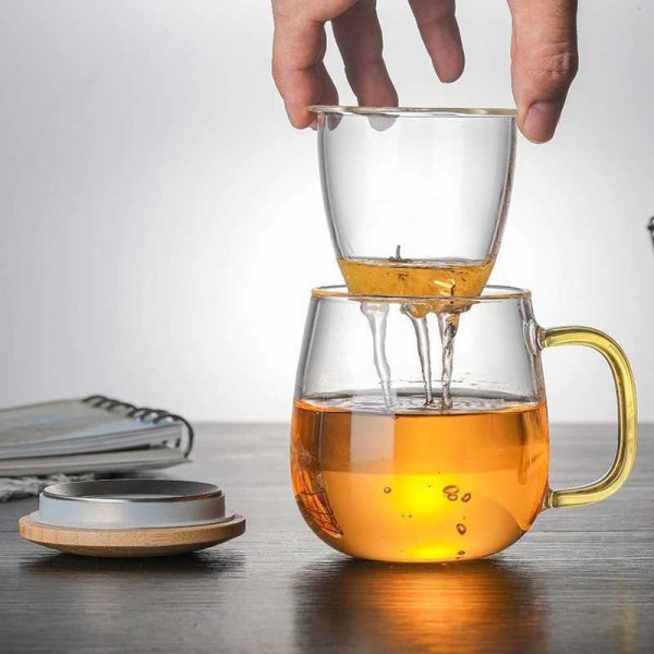 Gelas Cangkir Teh One Two Cups with Infuser Filter C225 420 ML