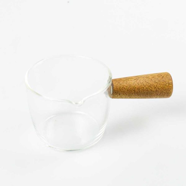 One Two Cups Gelas Milk Jug Handle Kayu Kopi Latte Art S10 50 ML