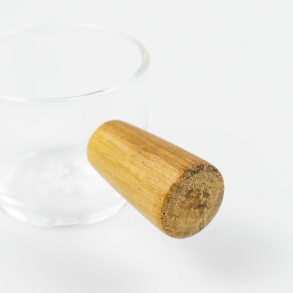 One Two Cups Gelas Milk Jug Handle Kayu Kopi Latte Art S10 50 ML