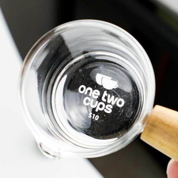One Two Cups Gelas Milk Jug Handle Kayu Kopi Latte Art S10 50 ML