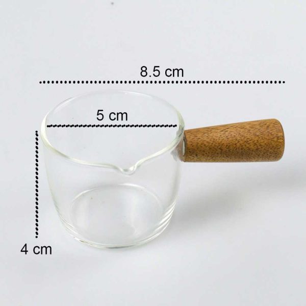 One Two Cups Gelas Milk Jug Handle Kayu Kopi Latte Art S10 50 ML
