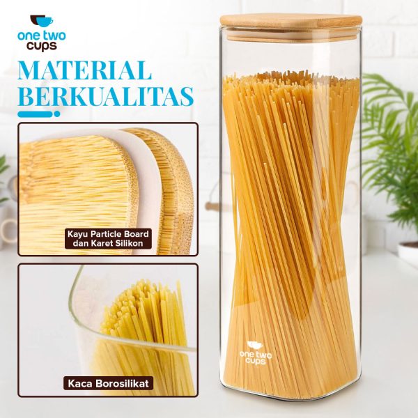 One Two Cups Toples Kaca Penyimpanan Makanan Glass Storage Jar