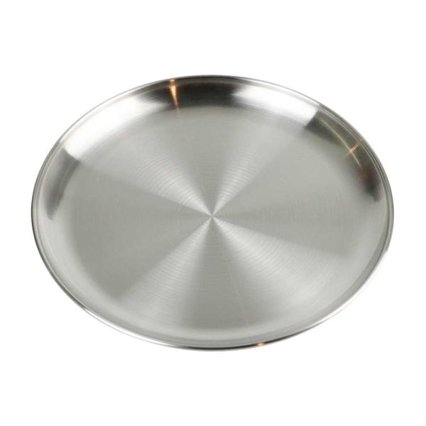 One Two Cups Piring Makan European Style Stainless Steel 20cm - Silver