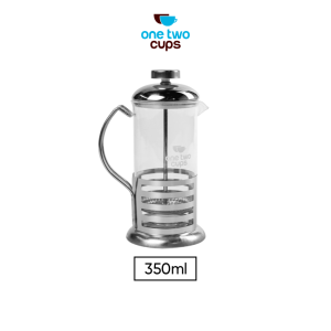 One Two Cups French Press Coffee Maker Pot Stripe Pattern 350ml
