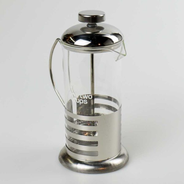One Two Cups French Press Coffee Maker Pot Stripe Pattern 350ml