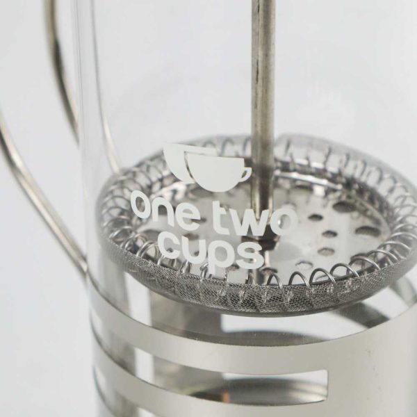 One Two Cups French Press Coffee Maker Pot Stripe Pattern 350ml
