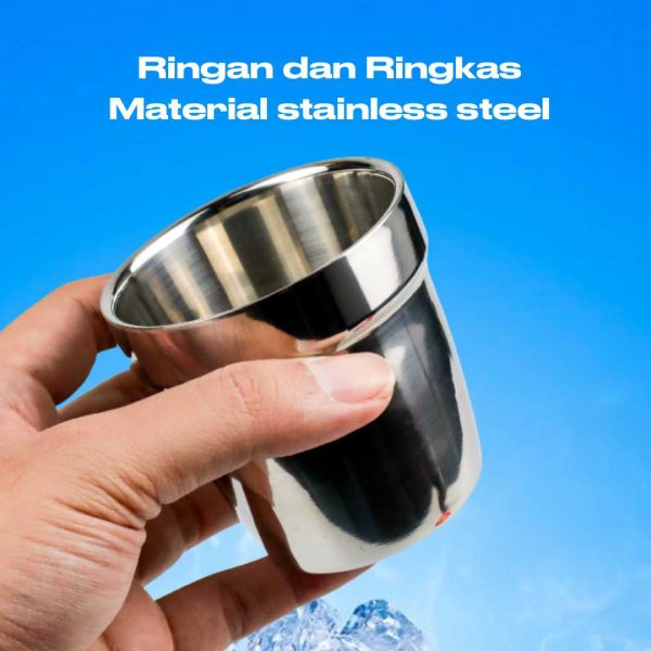 One Two Cups Gelas Bir Stainless Steel 180ML - J070