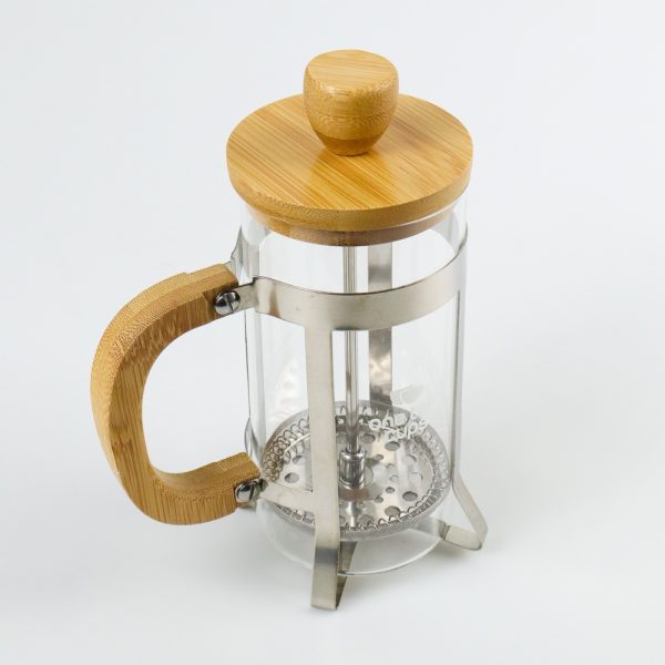 One Two Cups French Press Coffee Maker Pot Gagang Kayu 350ml
