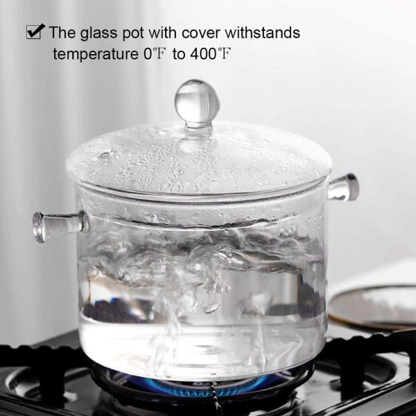 One Two Cups Pot Panci Masak Stewing Soup Pot Glass 15cm